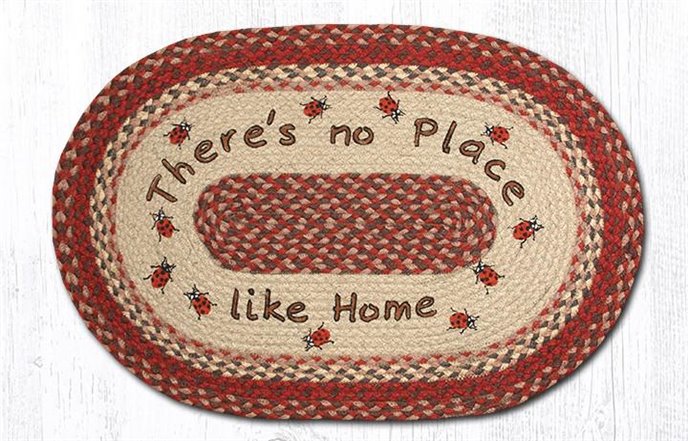 No Place Like Home Oval Braided Rug 20"x30" Thumbnail