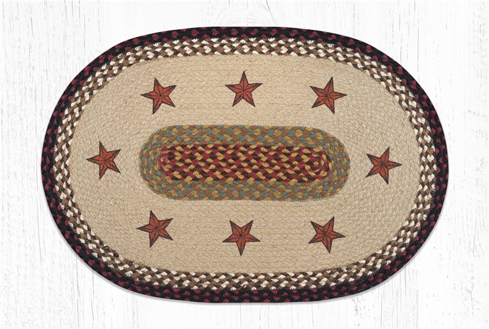 Barn Stars Oval Braided Rug 20"x30" Thumbnail