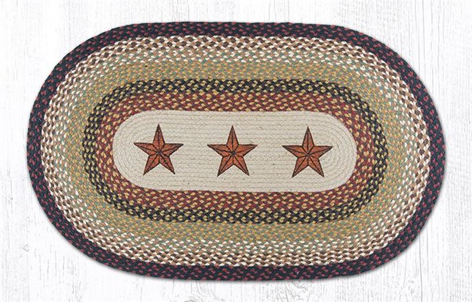 Barn Stars Oval Braided Rug 27"x45" Thumbnail