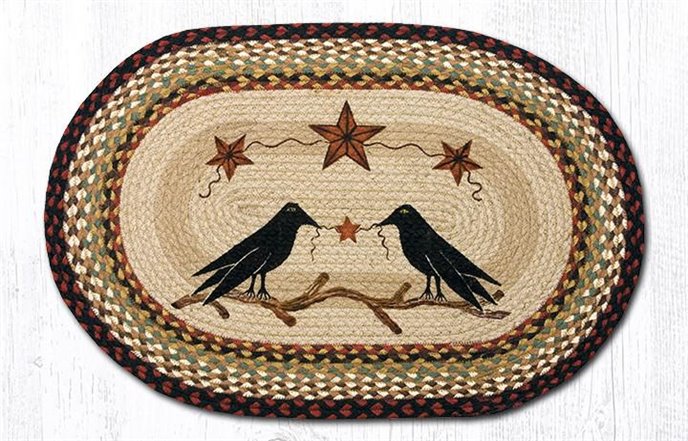 Crow & Barn Stars Oval Braided Rug 20"x30" Thumbnail