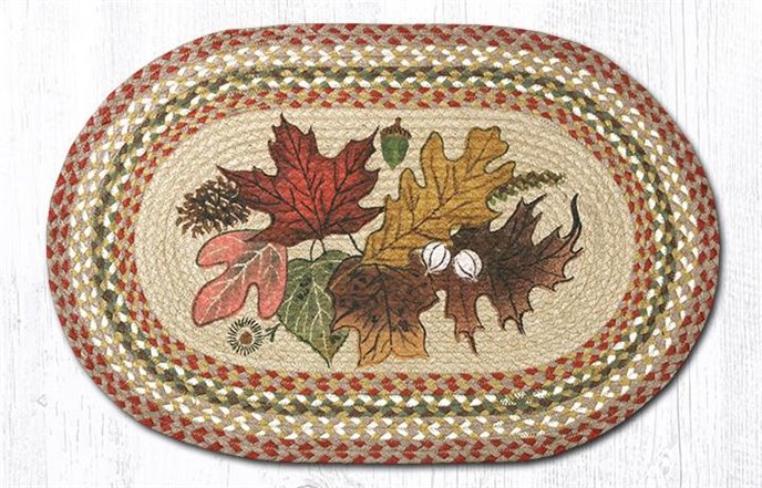 Autumn Leaves Oval Braided Rug 20"x30" Thumbnail