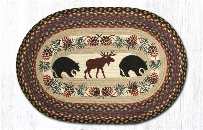 Bear/Moose Oval Braided Rug 20"x30" Thumbnail