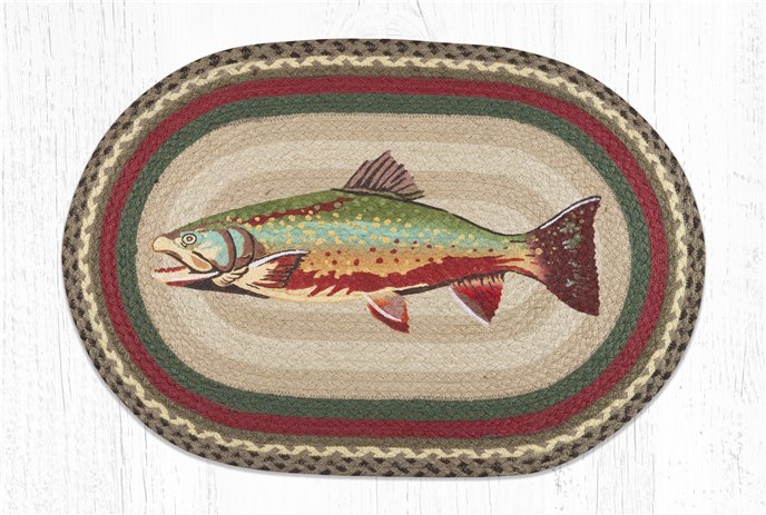 Trout Oval Braided Rug 20"x30" Thumbnail