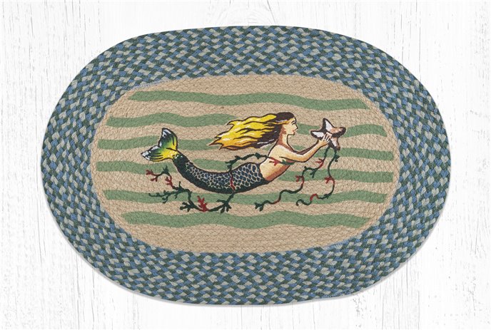 Mermaid Oval Braided Rug 20"x30" Thumbnail