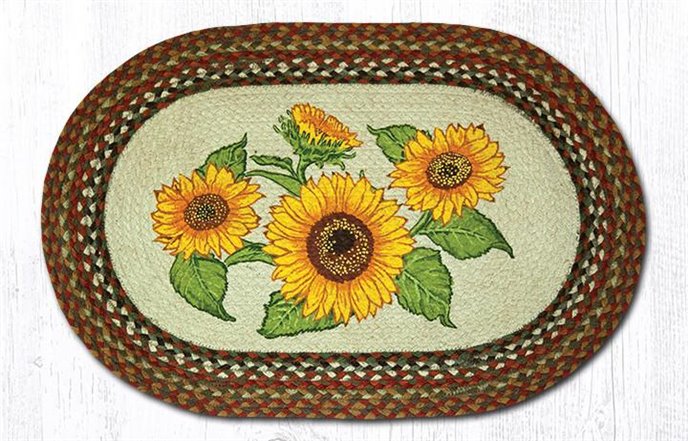 Sunflowers Oval Braided Rug 20"x30" Thumbnail