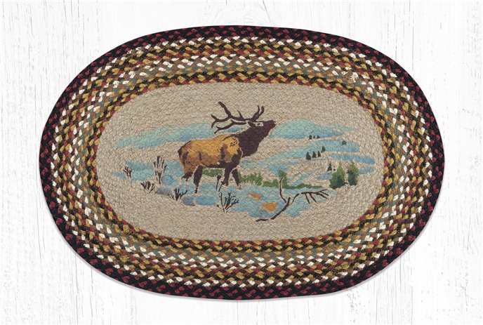 Winter Elk Oval Braided Rug 20"x30" Thumbnail