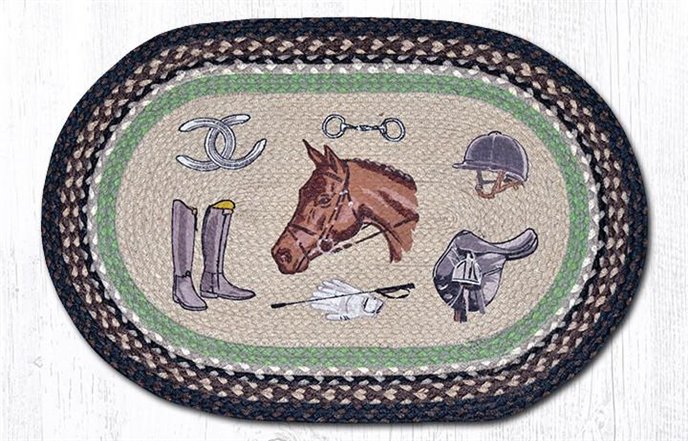 Equestrian Oval Braided Rug 20"x30" Thumbnail
