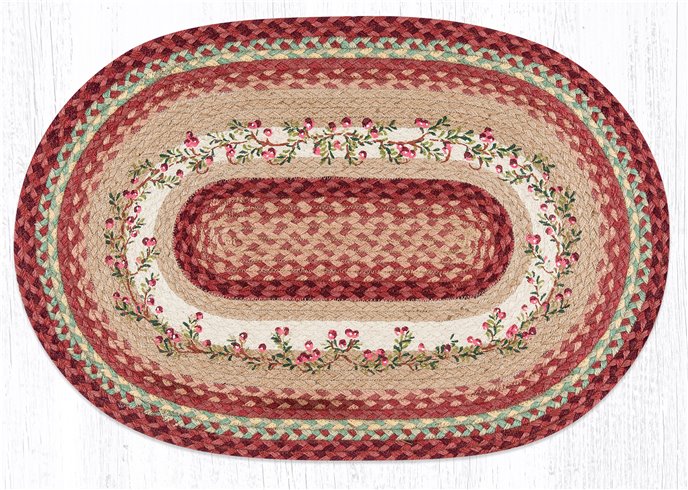 Cranberries Oval Braided Rug 20"x30" Thumbnail