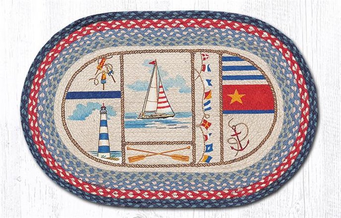 Nautical Breeze Oval Braided Rug 20"x30" Thumbnail