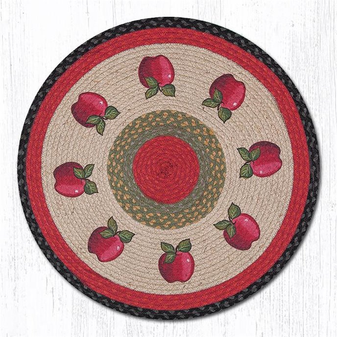 Apples Round Braided Rug 27"x27" Thumbnail