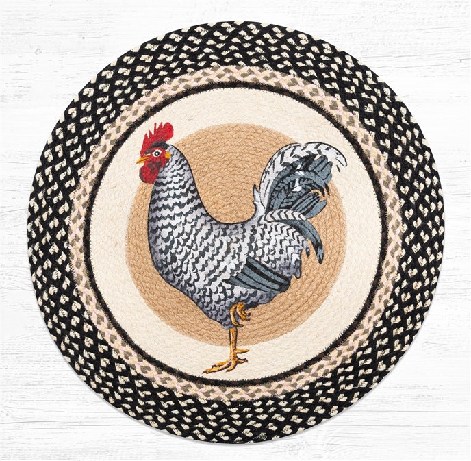 Rooster Round Braided Rug 27"x27" Thumbnail