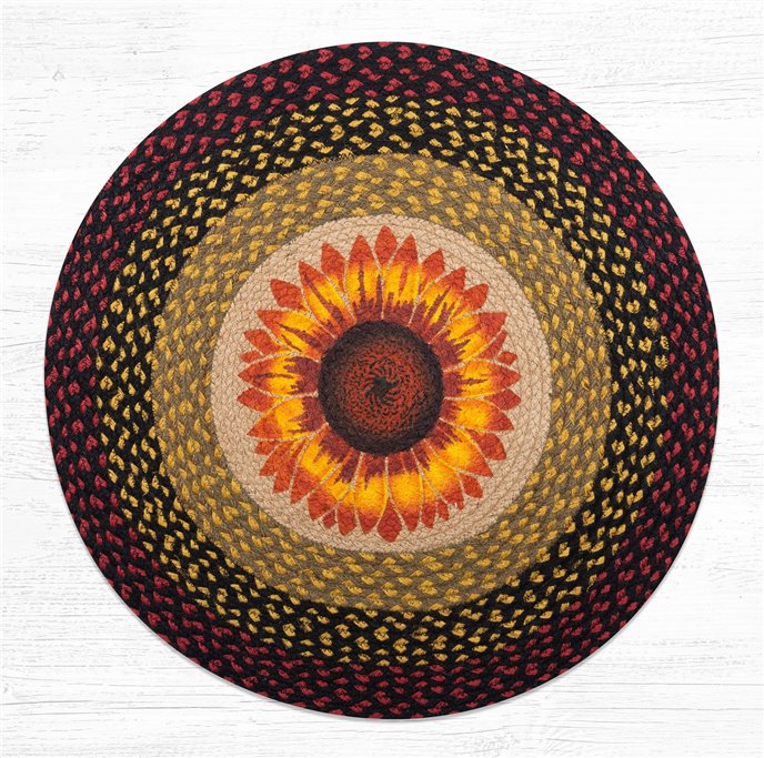 Sunflower Round Braided Rug 27"x27" Thumbnail