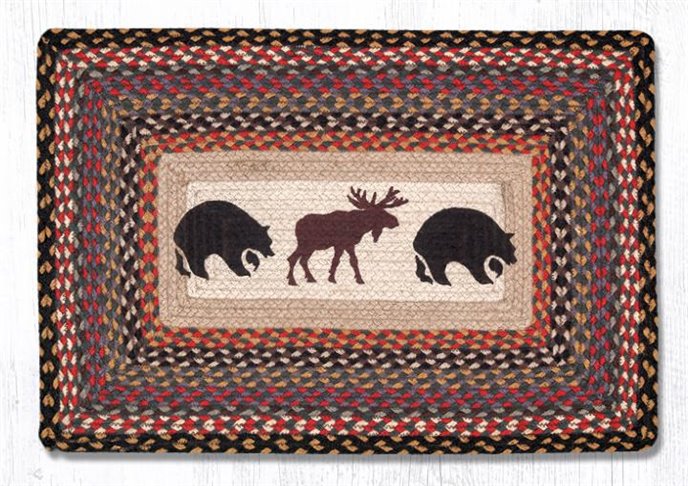 Bear/Moose Rectangular Braided Rug 20"x30" Thumbnail