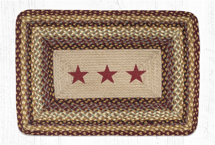 Burgundy Stars Rectangular Braided Rug 20"x30" Thumbnail