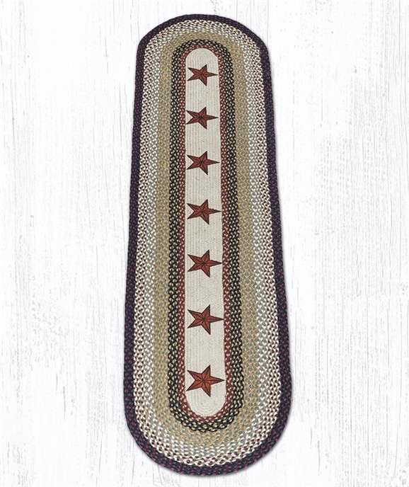 Barn Stars Oval Braided Rug 2'x8' Thumbnail