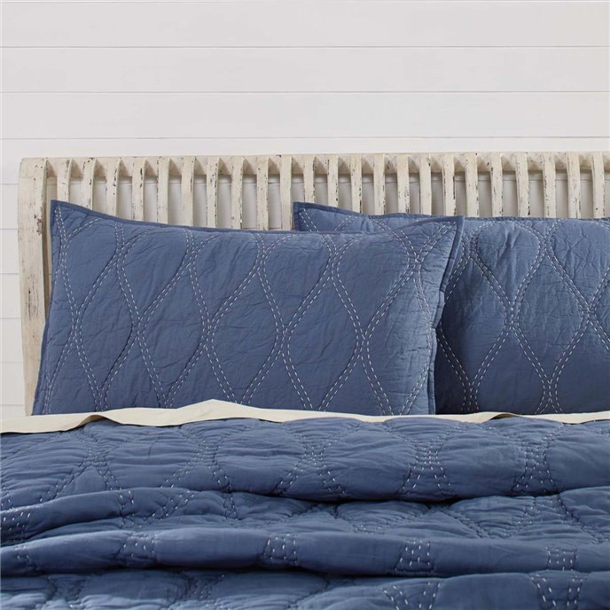 Harbour Navy King Sham 21x37 Thumbnail