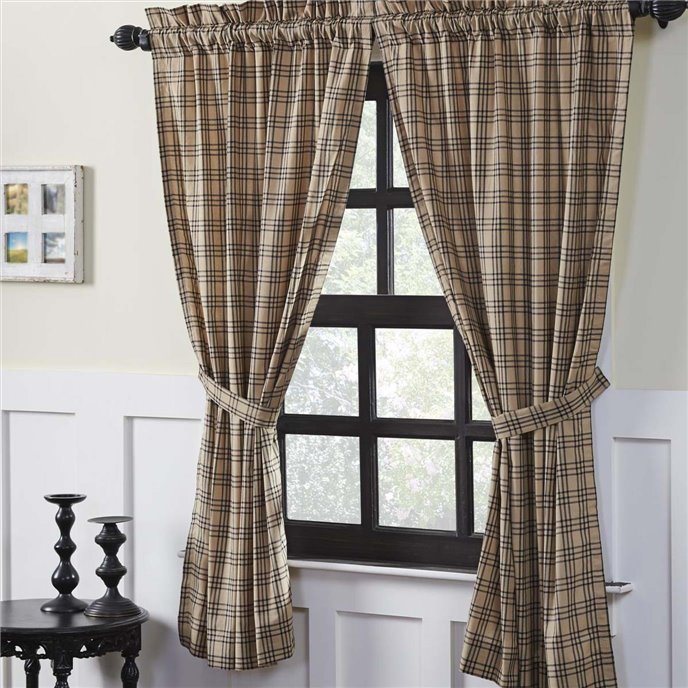 Sawyer Mill Charcoal Plaid Short Panel Set of 2 63x36 Thumbnail