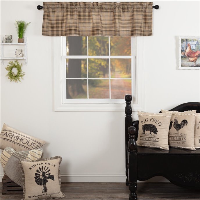 Sawyer Mill Charcoal Plaid Valance 16x60 Thumbnail