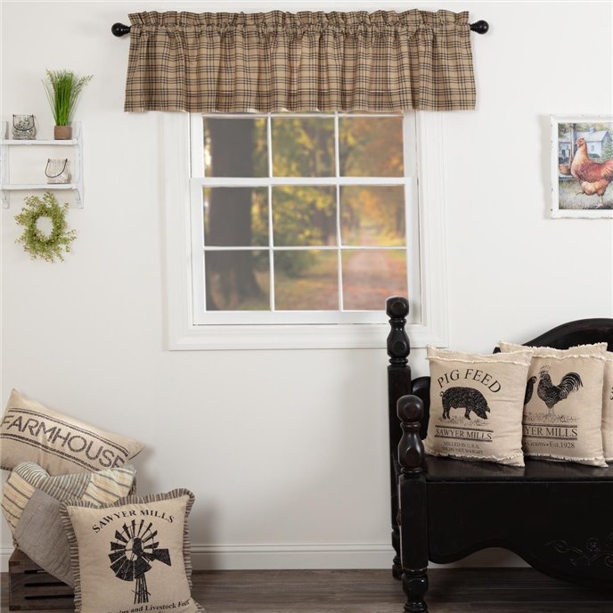 Sawyer Mill Charcoal Plaid Valance 16x90 Thumbnail