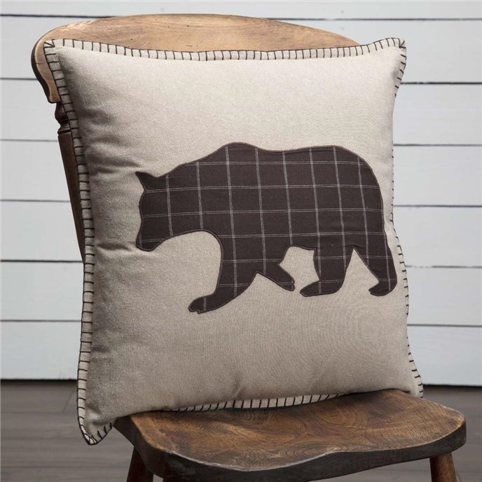 Wyatt Bear Applique Pillow 18x18 Thumbnail