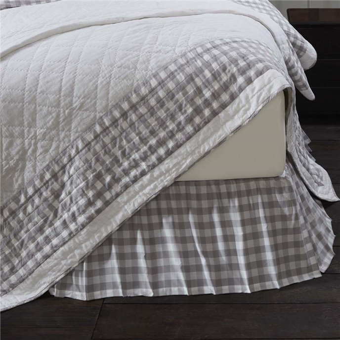 Annie Buffalo Grey Check Queen Bed Skirt 60x80x16 Thumbnail