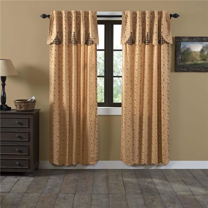 Maisie Panel with Attached Scalloped Layered Valance Set of 2 84x40 Thumbnail