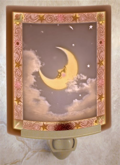 Man in the Moon Colored Night Light by The Porcelain Garden Thumbnail