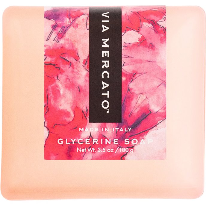 Via Mercato Bella Pink Grapefruit, Vervain, and Cassis Glycerine Soap - 100 g Thumbnail