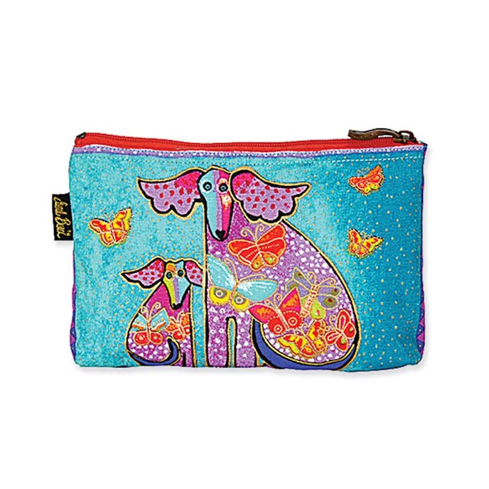 Laurel Burch Dog Tales Cosmetic Bag - turquoise Thumbnail