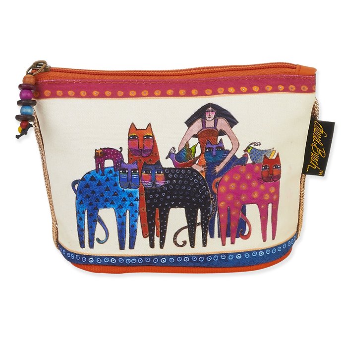 Laurel Burch Feline Mini Cosmetic Bag - large cats Thumbnail