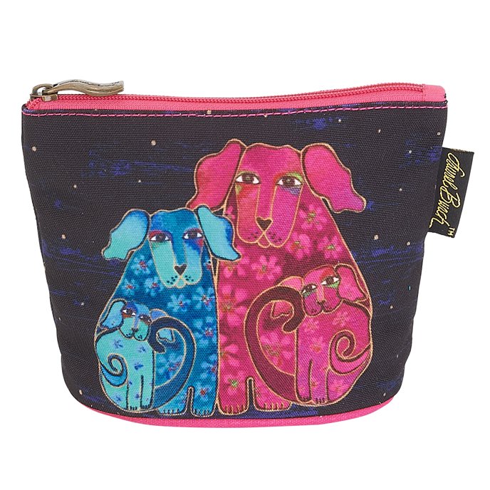 Laurel Burch Canine Friends Mini Cosmetic Bag - dog family Thumbnail