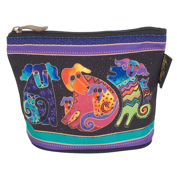 Laurel Burch Canine Friends Mini Cosmetic Bag - playful dogs Thumbnail