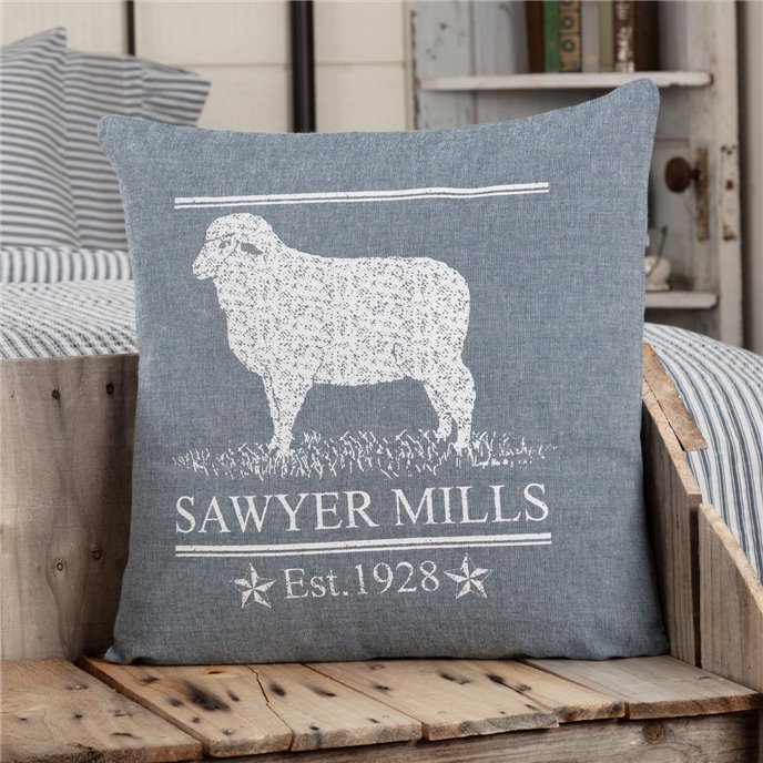 Sawyer Mill Blue Lamb Pillow 18x18 Thumbnail