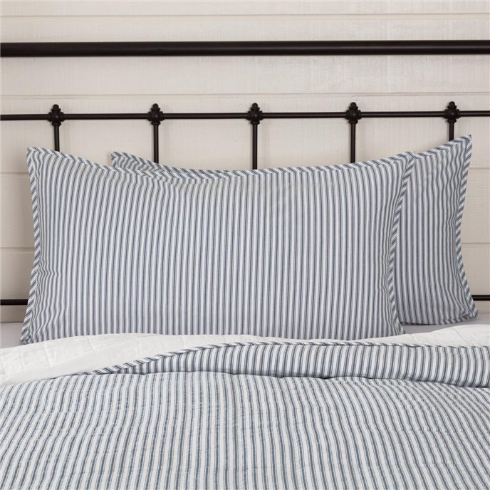 Sawyer Mill Blue Ticking Stripe King Sham 21x37 Thumbnail