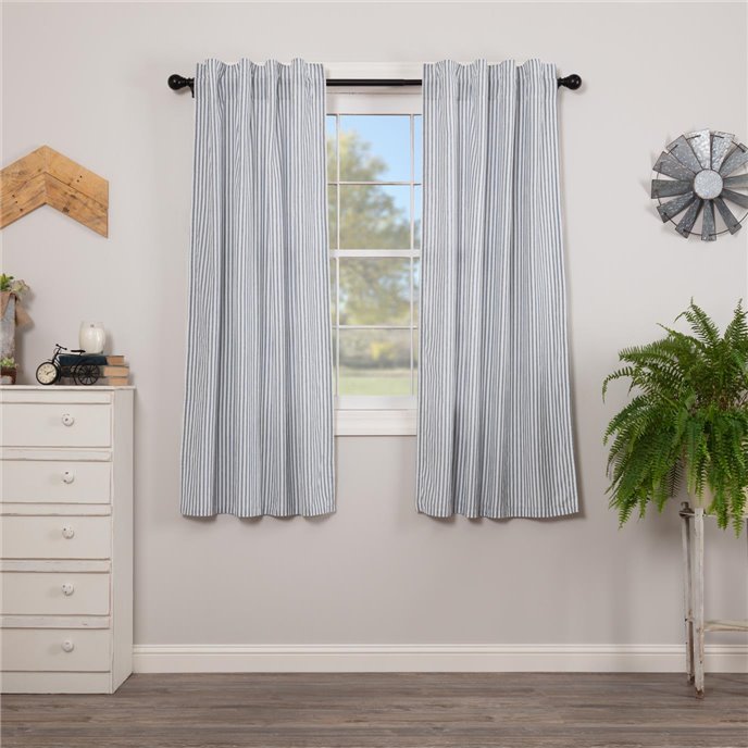 Sawyer Mill Blue Ticking Stripe Short Panel Set of 2 63x36 Thumbnail