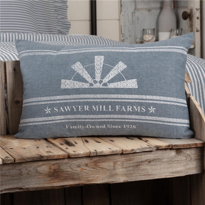 Sawyer Mill Blue Windmill Blade Pillow 14x22 Thumbnail