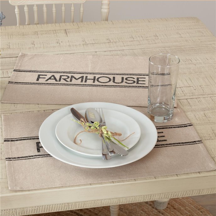 Sawyer Mill Charcoal Farmhouse Placemat Set of 6 12x18 Thumbnail