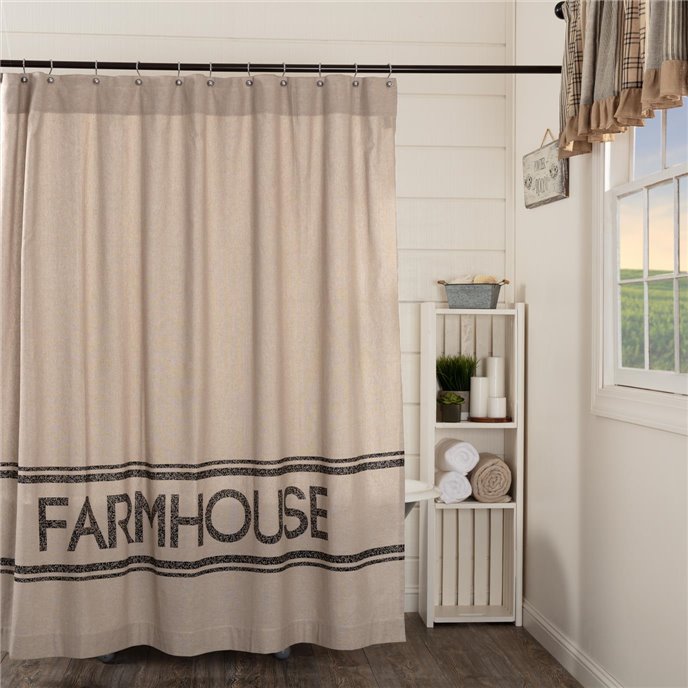 Sawyer Mill Charcoal Farmhouse Shower Curtain 72x72 Thumbnail