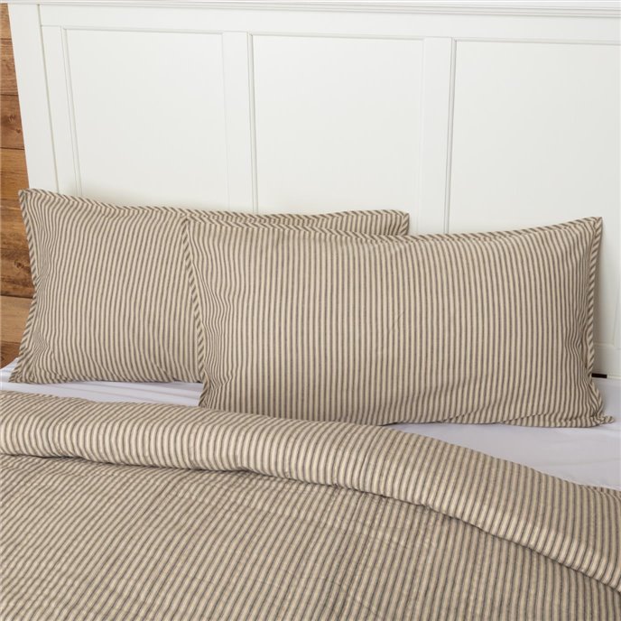 Sawyer Mill Charcoal Ticking Stripe King Sham 21x37 Thumbnail