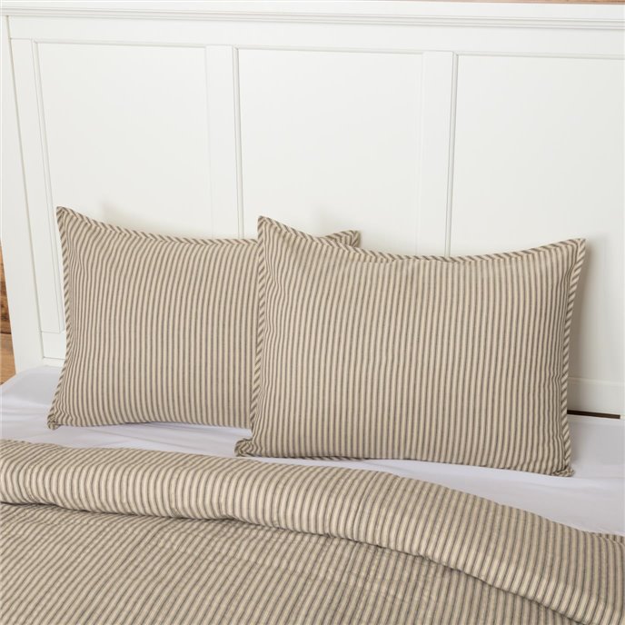 Sawyer Mill Charcoal Ticking Stripe Standard Sham 21x27 Thumbnail