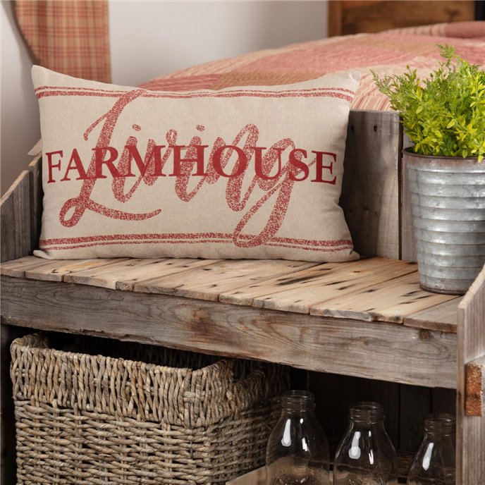 Sawyer Mill Red Farmhouse Living Pillow 14x22 Thumbnail