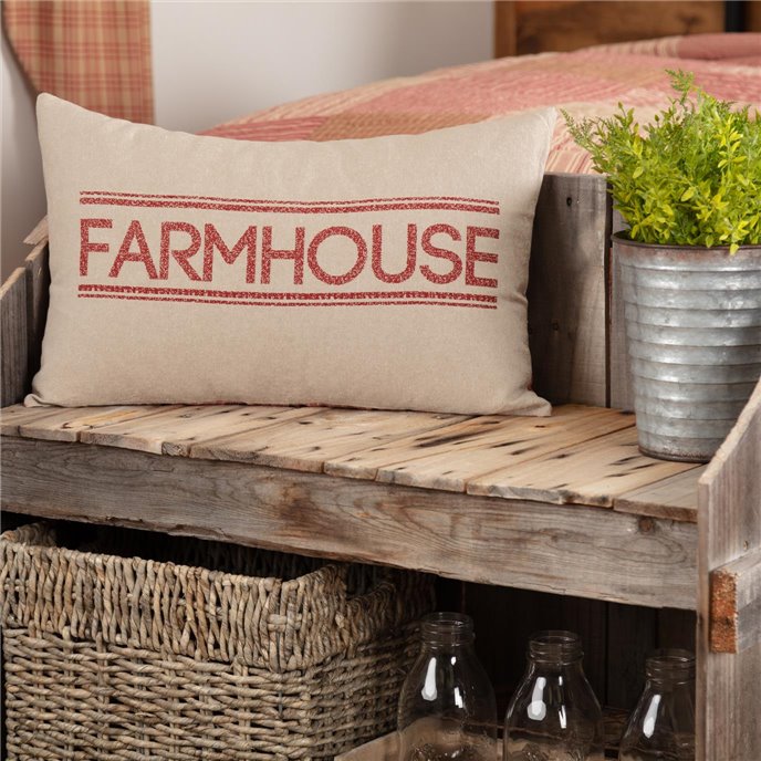 Sawyer Mill Red Farmhouse Pillow 14x22 Thumbnail