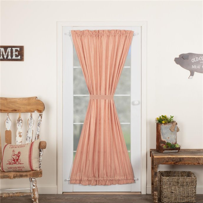 Sawyer Mill Red Ticking Stripe Door Panel 72x40 Thumbnail