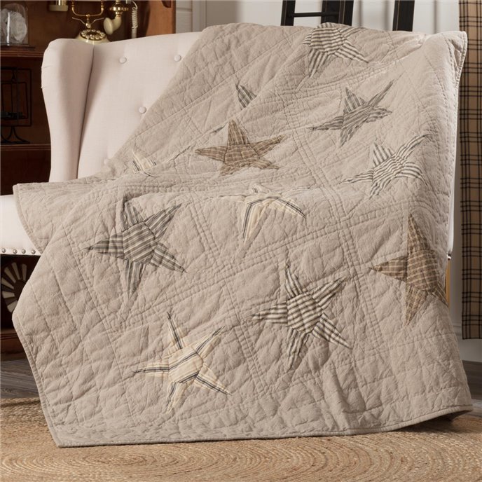 Sawyer Mill Star Charcoal Quilted Throw 60x50 Thumbnail