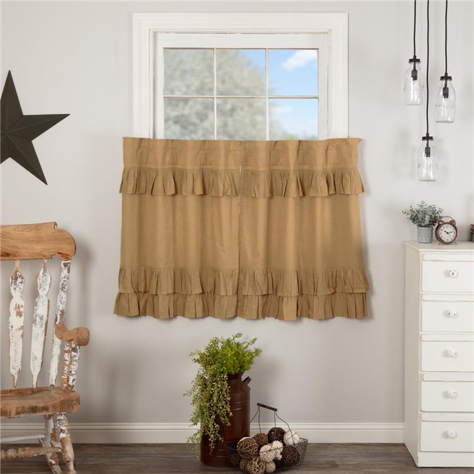 Simple Life Flax Khaki Ruffled Tier Set of 2 L36xW36 Thumbnail