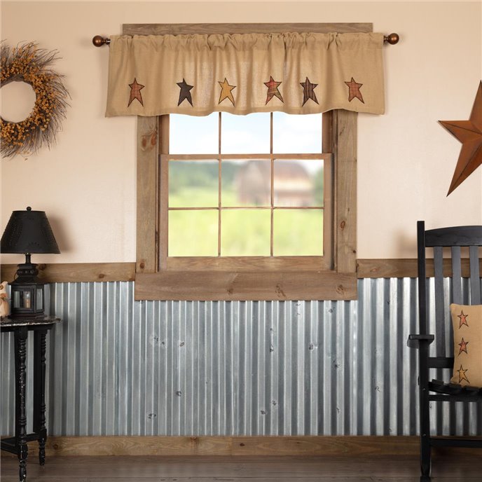 Stratton Burlap Applique Star Valance 16x72 Thumbnail