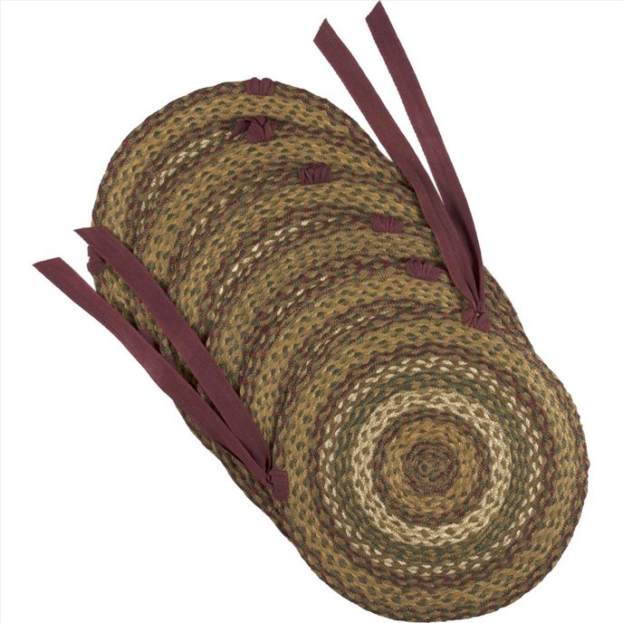 Tea Cabin Jute Chair Pad 15 inch Diameter Set of 6 Thumbnail