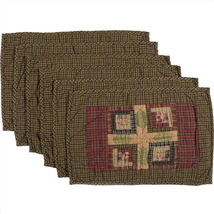 Tea Cabin Placemat Quilted Set of 6 12x18 Thumbnail