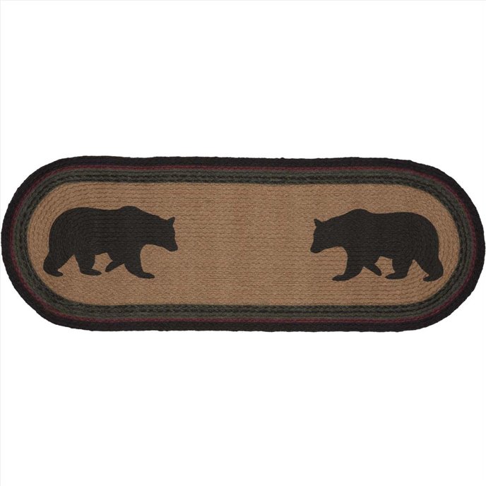 Wyatt Stenciled Bear Jute Runner Oval 13x36 Thumbnail