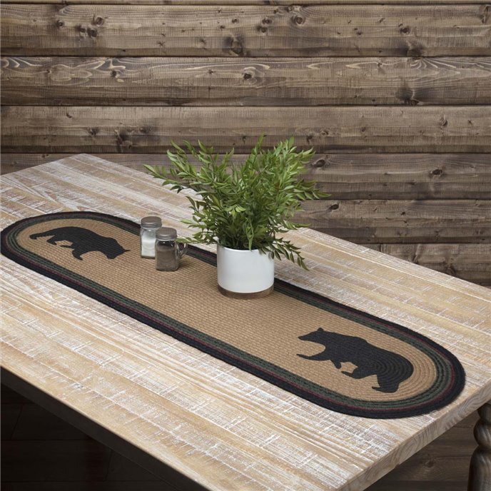 Wyatt Stenciled Bear Jute Runner Oval 13x48 Thumbnail